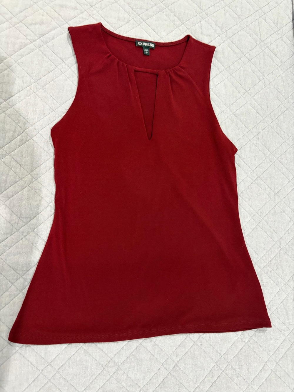 Express Women's Deep Red Sleeveless Keyhole Tank